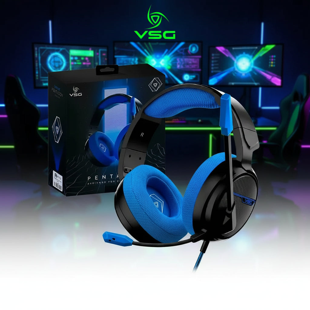Audífono VSG Pentagon Stereo Sound – Azul USB 2.0