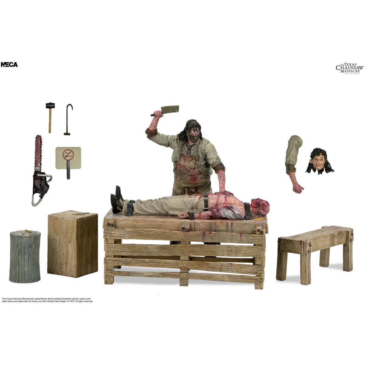 NECA Leatherface – The Texas Chainsaw Massacre: The Beginning | Set Diorama 7 pulgadas