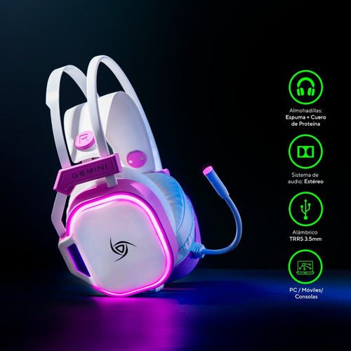 Audífono Gemini White Edition VSG - Ghostgamer.pe