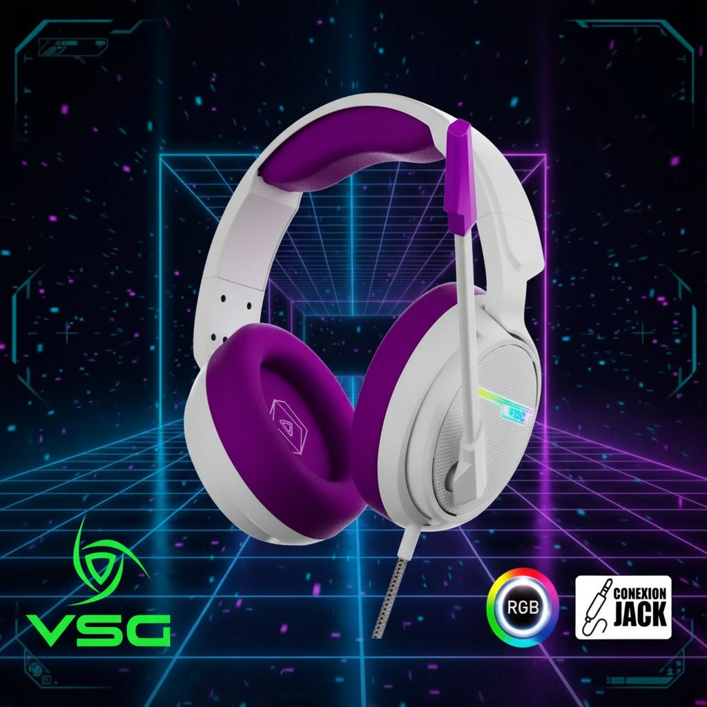 Audífono VSG Pentagon Stereo Sound – Púrpura USB 2.0 - Ghostgamer.pe
