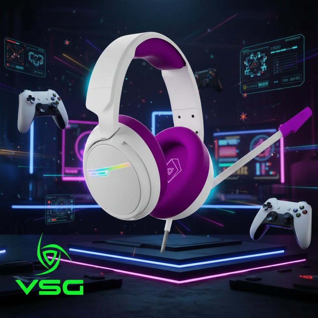 Audífono VSG Pentagon Stereo Sound – Púrpura USB 2.0 - Ghostgamer.pe