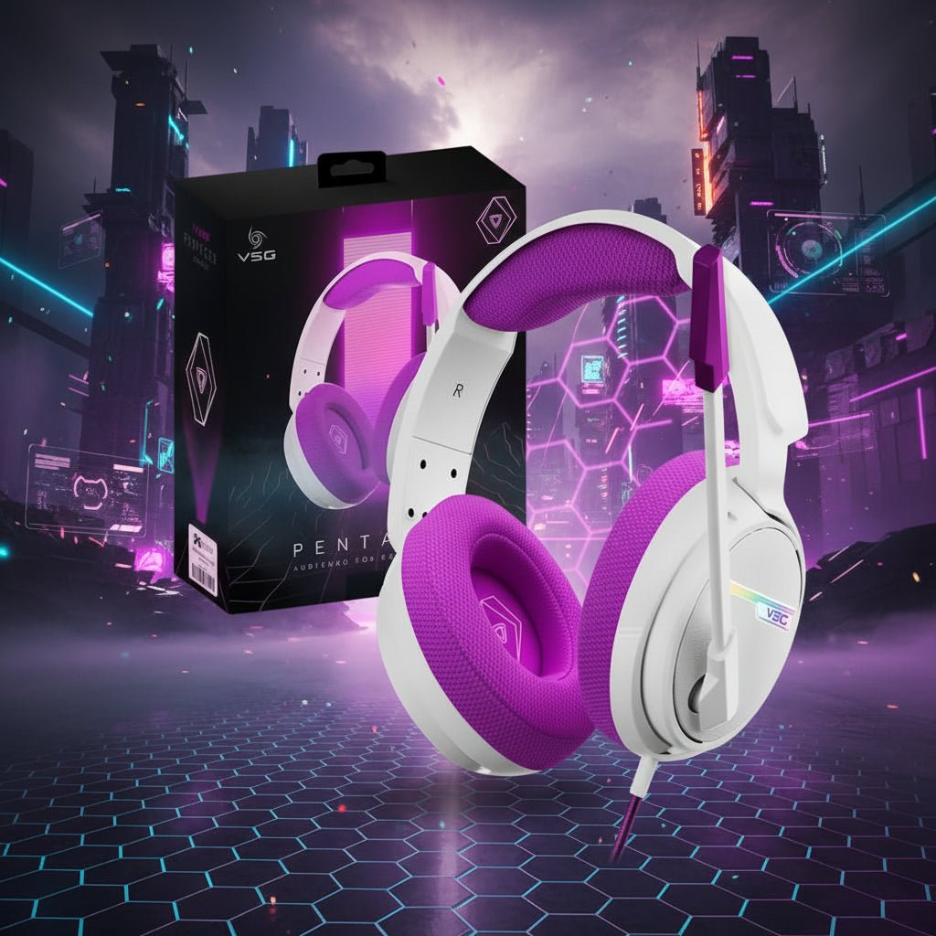 Audífono VSG Pentagon Stereo Sound – Púrpura USB 2.0 - Ghostgamer.pe