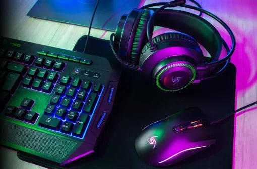 Combo Gamer VSG Crux 4 en 1 – Mouse + Teclado + Audífono + Mousepad - Ghostgamer.pe