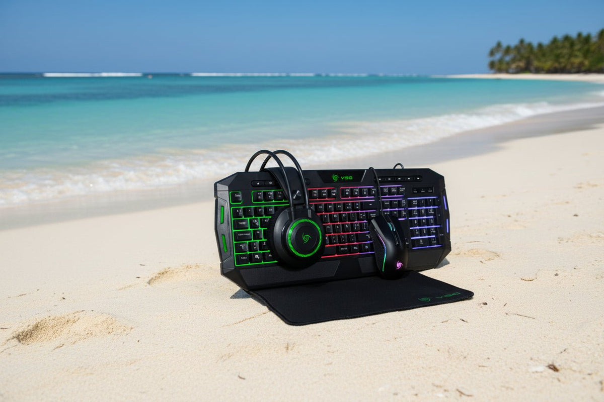 Combo Gamer VSG Crux 4 en 1 – Mouse + Teclado + Audífono + Mousepad - Ghostgamer.pe