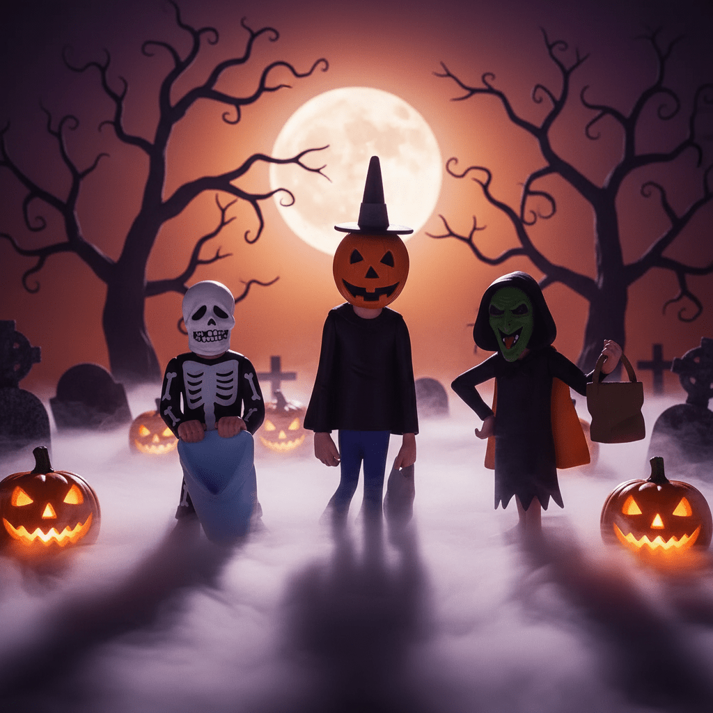 NECA Halloween III Toony Terrors Trick or Treaters Kids 3 - Pack Figuras Coleccionables 6" - Ghostgamer.pe