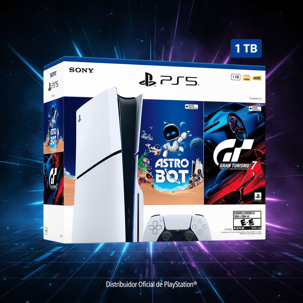 Paquete de Consola PlayStation 5 Slim Estándar con ASTRO BOT y Gran Turismo 7 - Ghostgamer.pe
