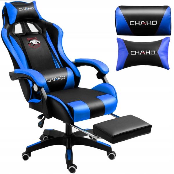 Silla Gamer Chaho 919 Negro/Azul con Brazos 3D y Reclinable 135° - Ghostgamer.pe