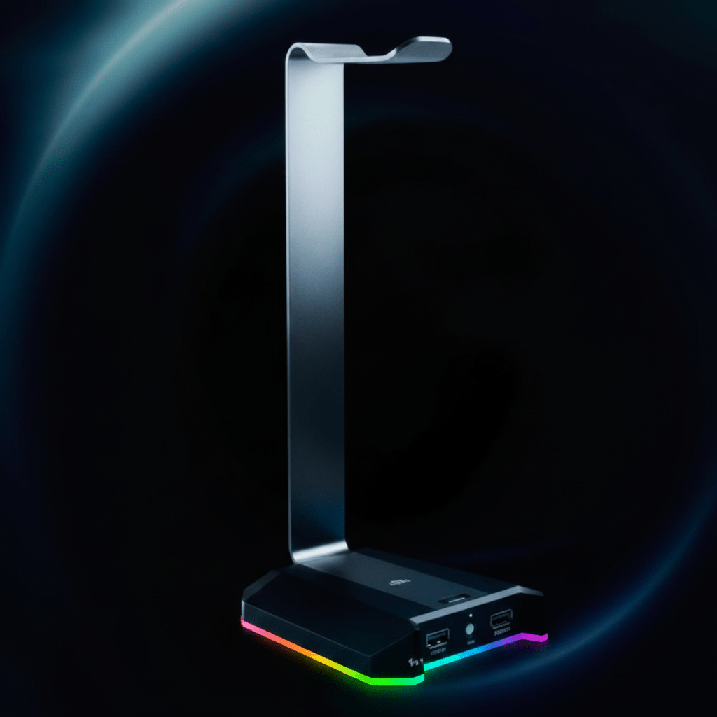 Soporte para Audífonos Atlas VSG – Aluminio con RGB y Puertos USB - Ghostgamer.pe
