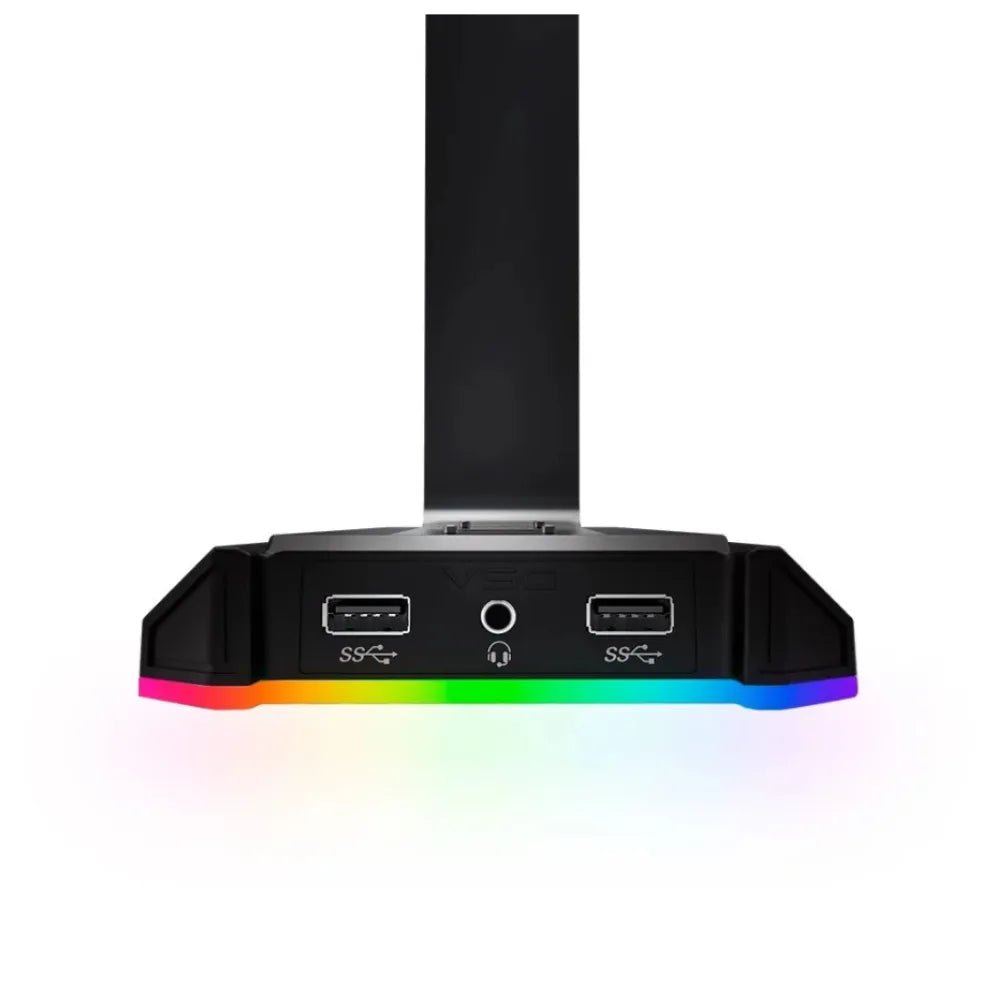 Soporte para Audífonos Atlas VSG – Aluminio con RGB y Puertos USB - Ghostgamer.pe